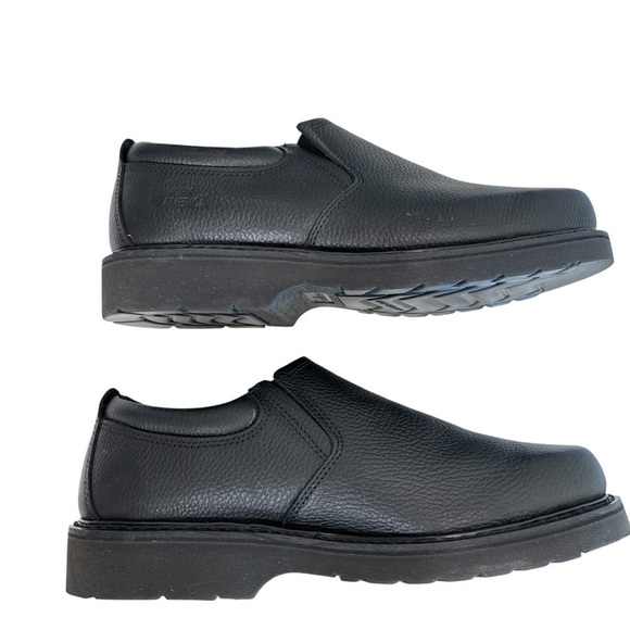 Work America Mens Work Shoe Slip-On Non-marking Size 11 E Black Leather 607965 main image 4